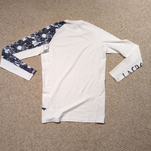 LAFROI Burst Maximum Performance Rash Guard Shirt M White Black Skulls - Picture 4 of 8